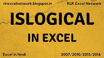 121* How to use ISLOGICAL formula in Excel {Hindi}