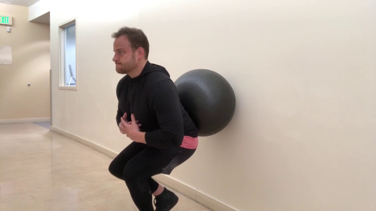 Single Leg Squat with Stability Ball - YouTube