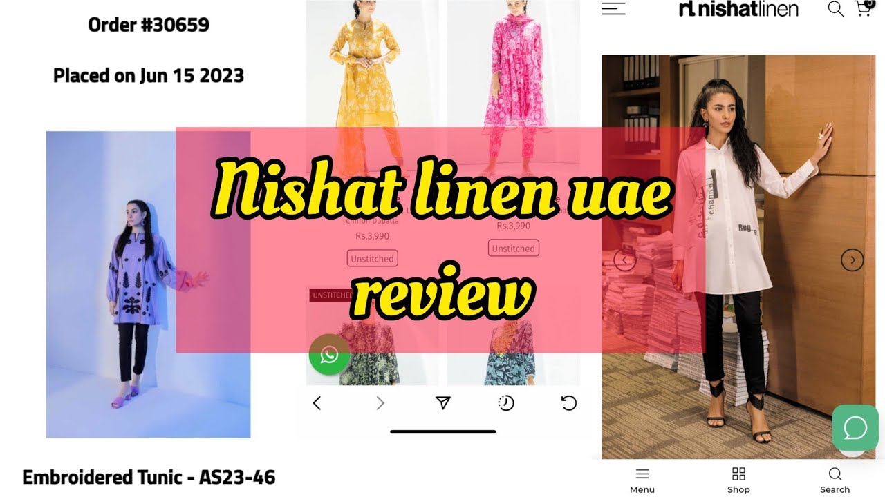 Nishat linen UAE online shopping experience/ nishat Nishat linen Azadi