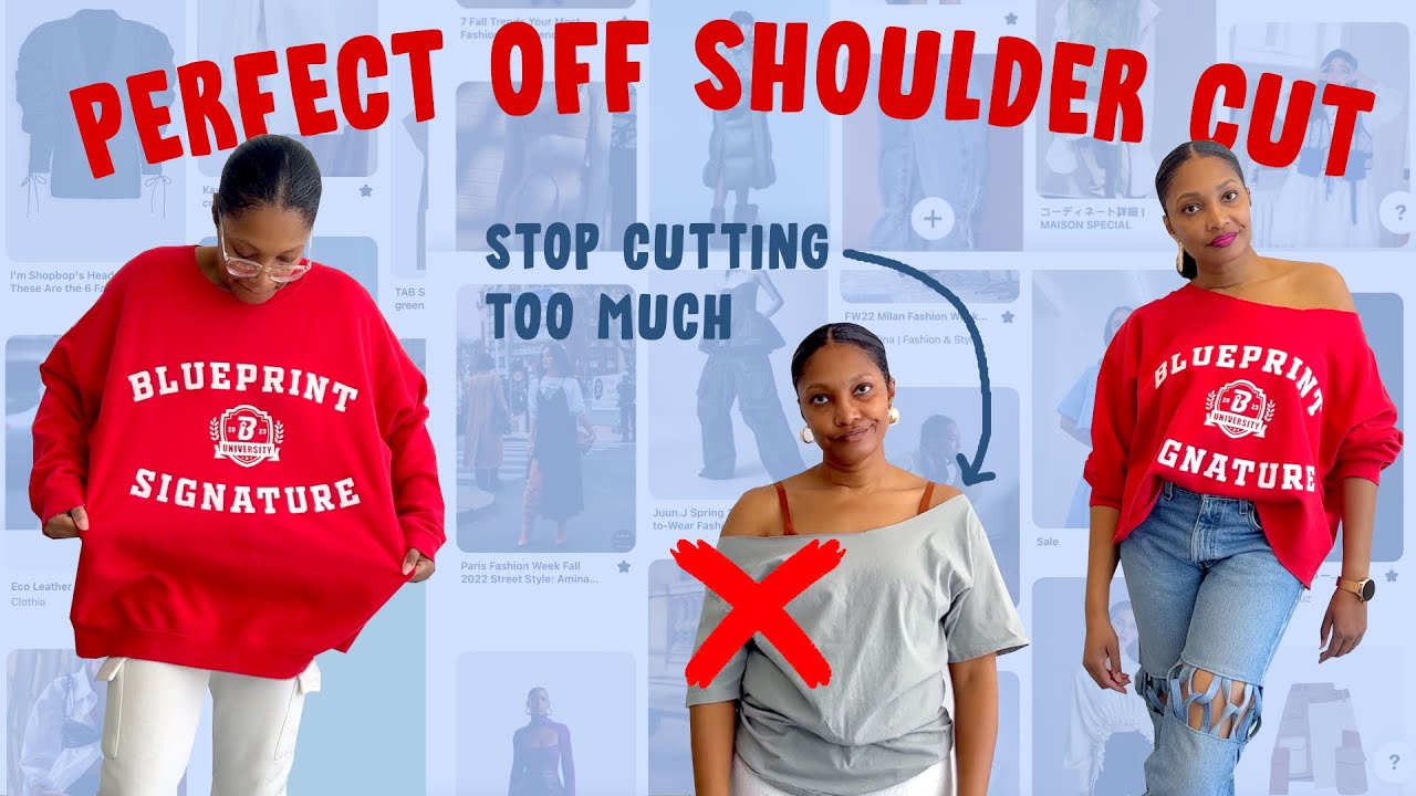 DIY Perfect Off Shoulder Cropped Sweatshirt