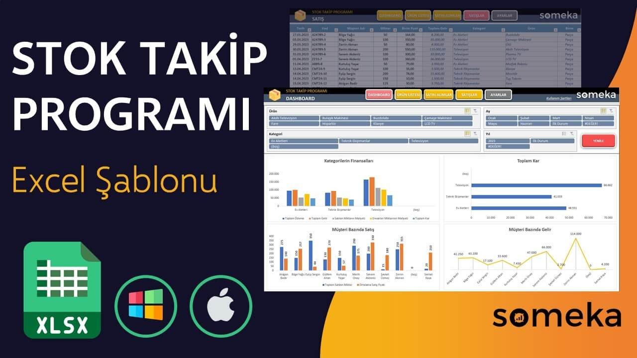 stok takip programı excel Şablonu envanter takibi youtube