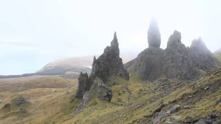 Timelapse of Old Man of Storr in winter, Isle of Skye, Scotland