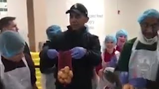 Former President Barack Obama visits Chicago food bank