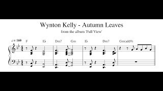 Wynton Kelly - Autumn Leaves - Piano Transcription (Sheet Music in Description)