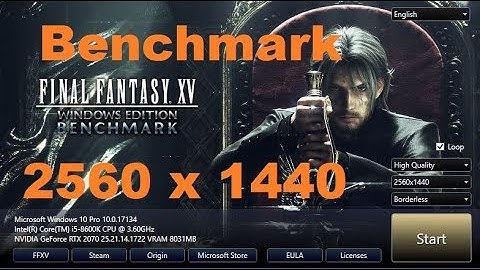 Benchmark: RTX 2070 - 1440p - Final Fantasy XV