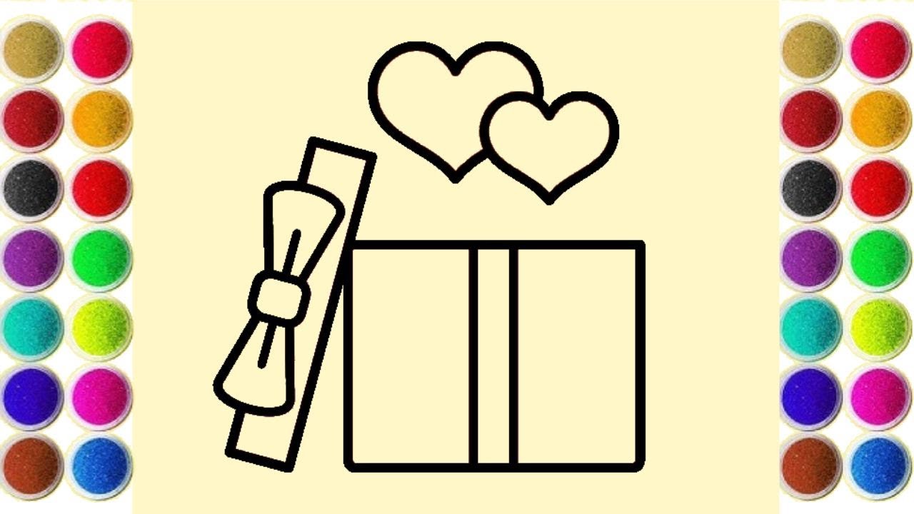 Gift Box Sand Art Coloring | Relaxing & Satisfying Coloring Video