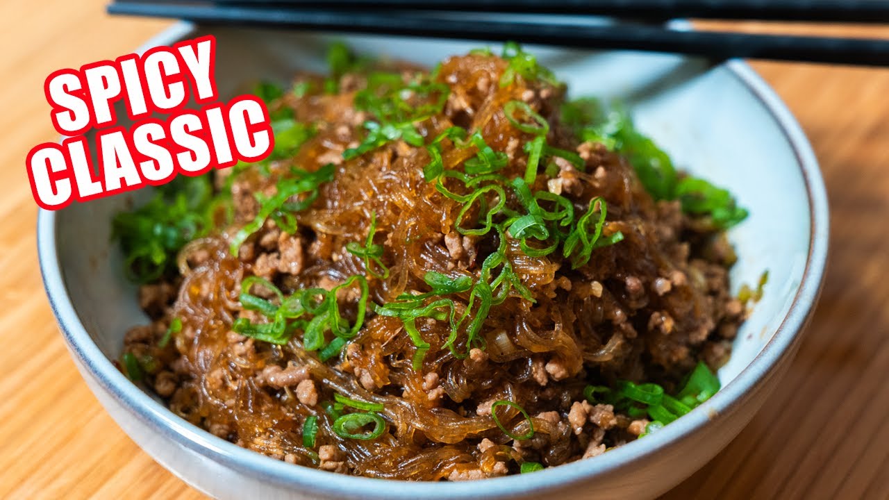 'Ants Climbing a Tree' Spicy Minced Pork Glass Noodles