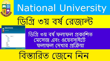 NU Degree 3rd Year Result-2022 ।  ডিগ্রি ৩য় বর্ষের রেজাল্ট --2022 । NU Result 2022