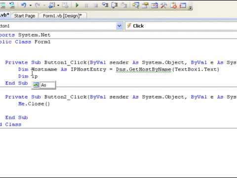 visual Basic 2008 WebSite IP Find "WebSite Ip bulmak"