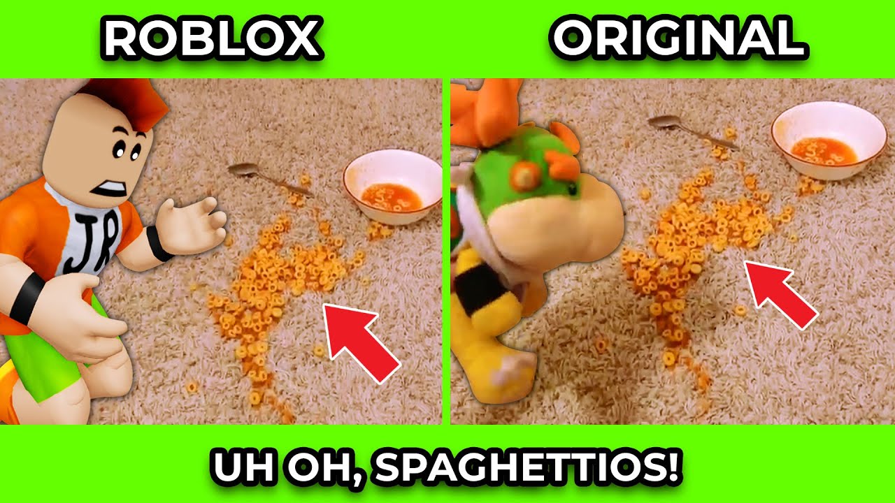 SML Movie vs SML ROBLOX: Uh Oh, SpaghettiOs ! Side by Side