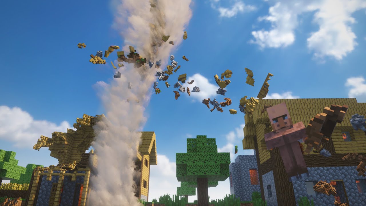 Realistic Tornado vs Minecraft Village #1 | Teardown - YouTube
