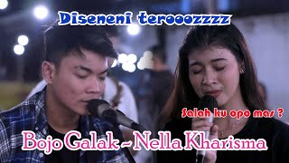 SENGGOL BACOK!!! BOJO GALAK - NELLA KHARISMA (LIRIK) NABILA SUAKA LIVE NGAMEN DI MENOEWA KOPI JOGJA