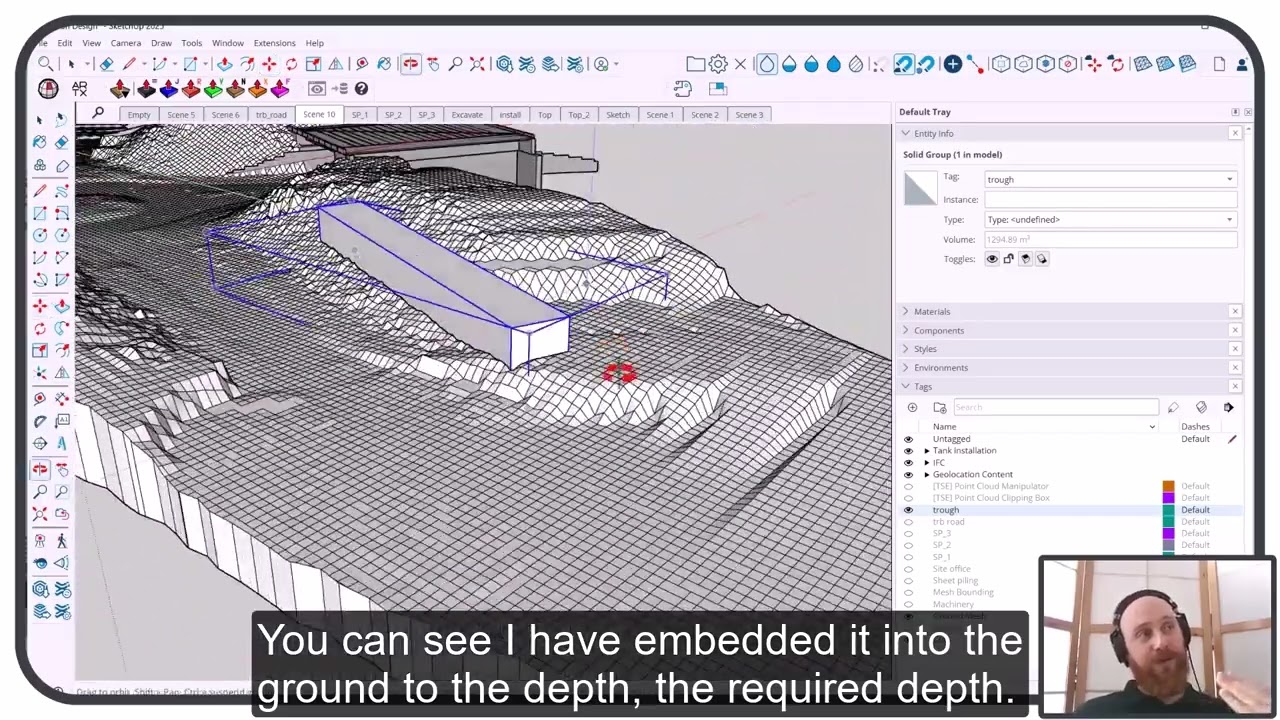 Calculating earthworks volumes from SketchUp geometry