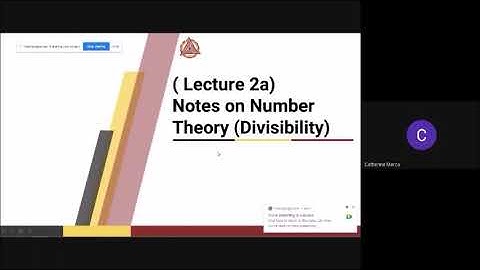 Lecture 2 On Divisibility (Number Theory)