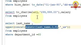SQL FundamentalsI:lesson3:Using Single-Row Functions to Customize Output(part2)