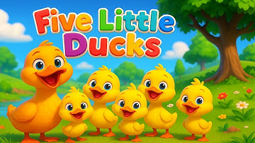 Five Little Ducks | Kids Song | Teach Numbers & Subtraction with Cute Ducks