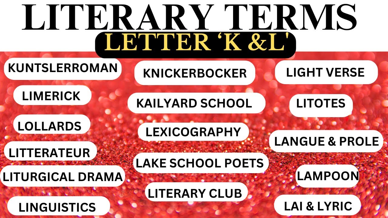 LITERARY TERM SERIES: LETTER 'K' & 'L'/ DICTIONARY OF LITERARARY TERMS ...