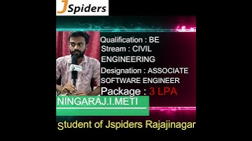 Successfully placed | NINGARAJ METI | software engineer | placements | jspiders rajajinagar | jobs