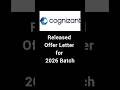 Cognizant Offer letter || 2026 Batch #placement #cognizant #internship
