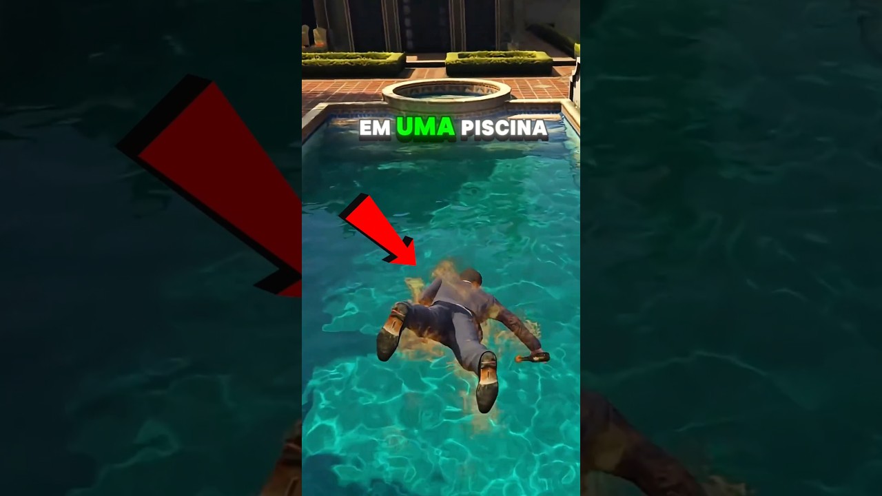 Se Pulamos na Piscina Quando Estamos PEGANDO FOGO nos Jogos GTAs! 🫪 #gta #gta5