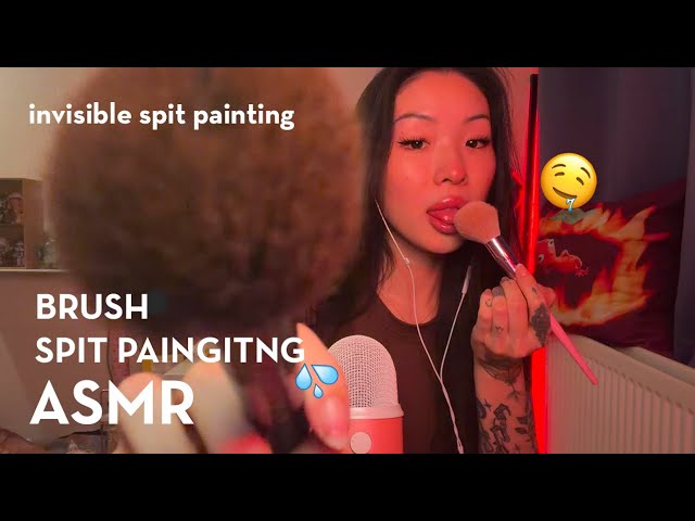 ASMR | SPIT PAINTING 💦💧WITH BRUSH | INVISIBLE