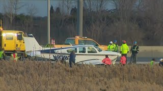 Small plane lands on I-355 near Bolingbrook