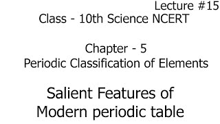 Salient Features Of Modern Periodic Table Classification Elements Science Class 10 You - What Are The Salient Features Of Modern Periodic Table Salient Features Of Modern Periodic Table Classification Elements Science Class 10 You - What Are The Salient Features Of Modern Periodic Table