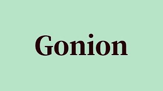 Gonion Pronunciation And Meaning