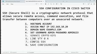 SSH CONFIGURATION IN CISCO PACKET TRACER APPLICATION Update