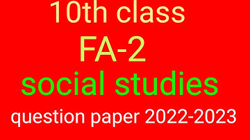 10th class FA-2 social studies question paper 2022-2023