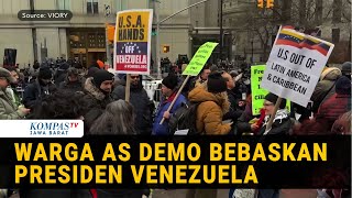 Warga New York Bawa Bendera Venezuela-Demo Tuntut Bebaskan Presiden Maduro