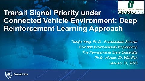 NC-CAV Seminar: Transit Signal Priority Control with Connected Vehicle Technology