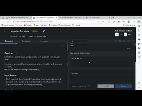 Messi vs Ronaldo   Problems   CodeChef in C