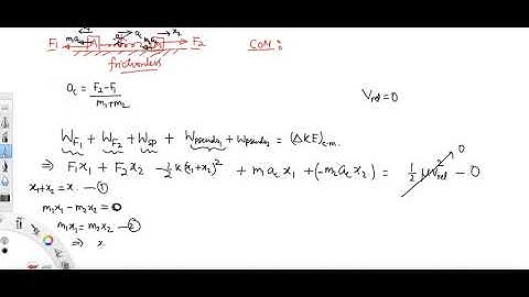 Two blocks connected through spring. Maximum elongation when force is applied
