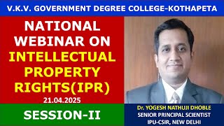 NATIONAL WEBINAR ON IPR: SESSION  -II VIDEO