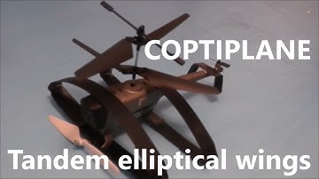 FIRST EVER Tandem elliptical ring wings COPTIPLANE ™ with both fixed vertical trustors and props