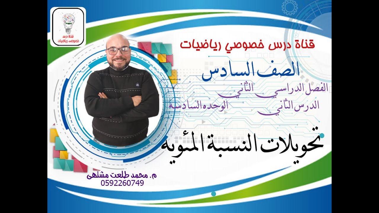 الدرس الثاني :  تحويلات النسبة المئويه  |  الوحده 6  -  الفصل2 | رياضيات الصف السادس