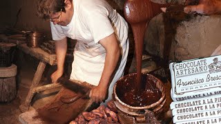 19th century artisan chocolate. Recipe and traditional preparation on the stone | Documentary film