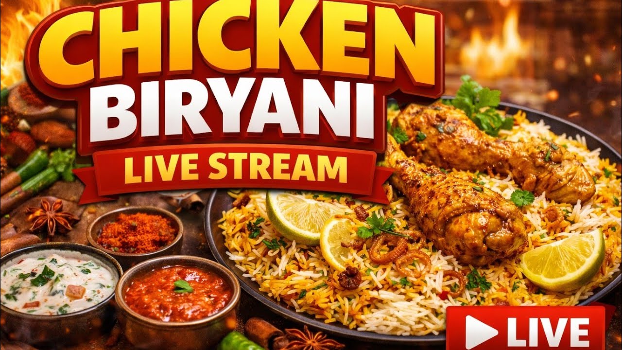 Chicken Biryani Recipe | Full Chicken Biryani Live Cooking | Nurej Home