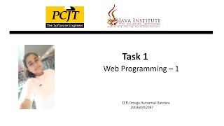 Task 1 | Web programing-1 | Java Institute Net Worth