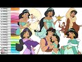 Disney Princess Jasmine Coloring Book Compilation Jasmine Aladdin Sultan Abu