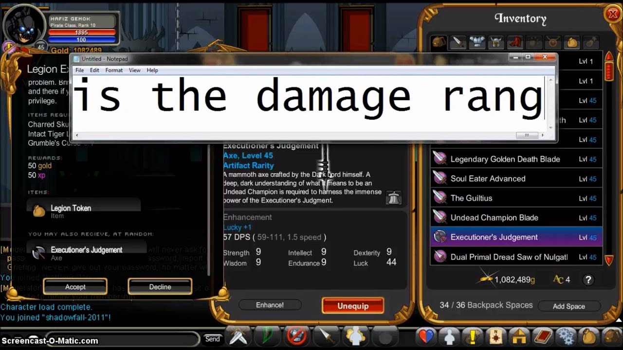 AQW legion weapon (exercise 1,2, and 3) YouTube