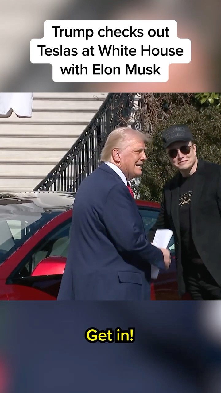 Trump checks out Teslas at White House with Elon Musk