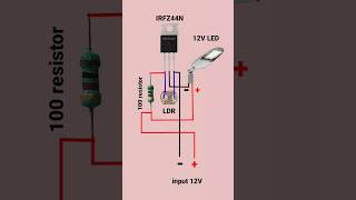 Automatic Night Light Using MOSFET IRFZ44N & LDR | Smart Light Sensor Circuit #shorts #electronics