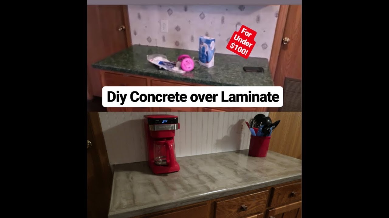 DIY Cheap Concrete Countertops!Concrete Over Laminate Countertops For