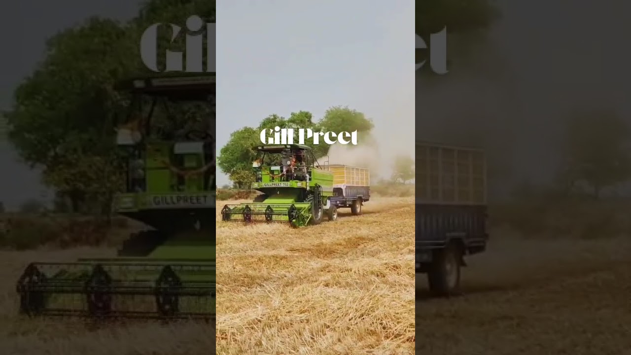Gill Preet straw reaper combine Punjab India