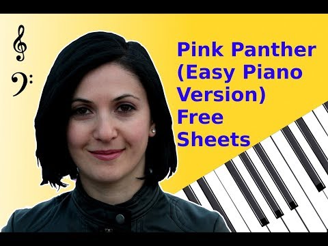 Pink Panther Theme Song Super Easy Piano Version (tutorial) with Free Sheets