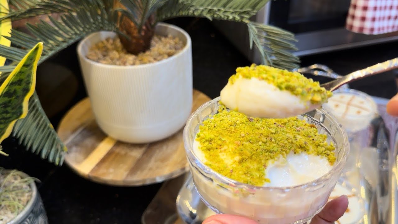 وصفة لمحلبي بقوام كريمي و بنة خرافية 😋مع طريقة صنع بودرة الأرز في المنزل