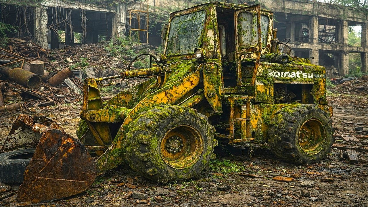 Extreme Restoration of an Abandoned Komatsu Wheel Loader – Reviving a Giant Rusted Scrap Yard Beast