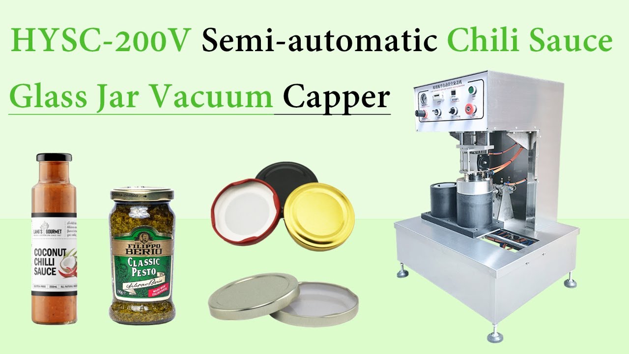 HYSC 200V Semi automatic Chili Sauce Glass Jar Vacuum Capping Machine ...